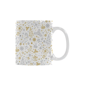 Christmas tree Christmas element Silver gold patte Classical White Mug (Fulfilled In US)