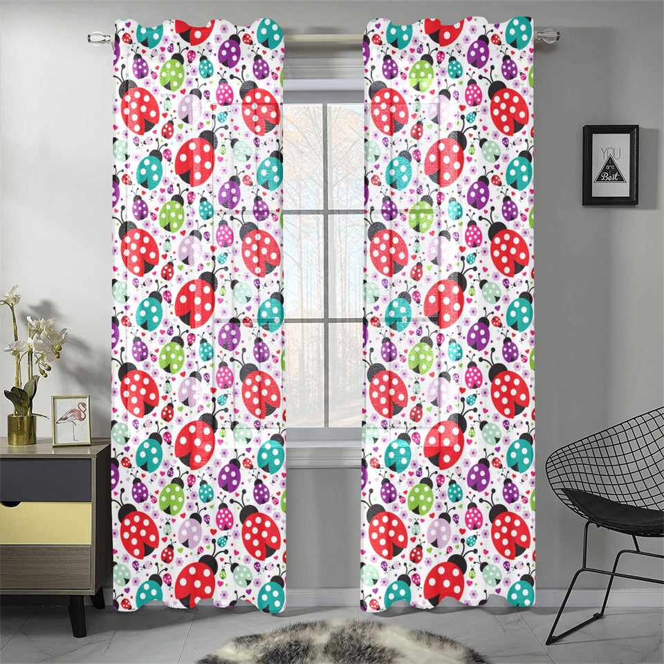 Ladybug Pattern Print Design 03 Gauze Curtain