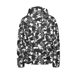 Crow illustration pattern Kids' Boys' Girls' Padded Hooded Jacket
