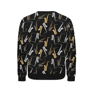 saxophone design pattern Men's Crew Neck Sweatshirt