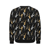 saxophone design pattern Men's Crew Neck Sweatshirt