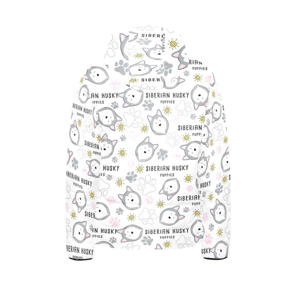 Siberian Husky design pattern Kids' Boys' Girls' Padded Hooded Jacket