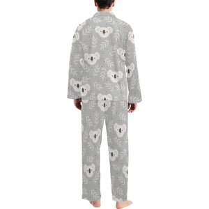 Cute koala leaves pattern Men's Long Pajama Set