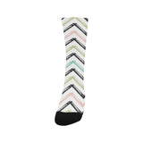 zigzag  chevron paint pattern Crew Socks