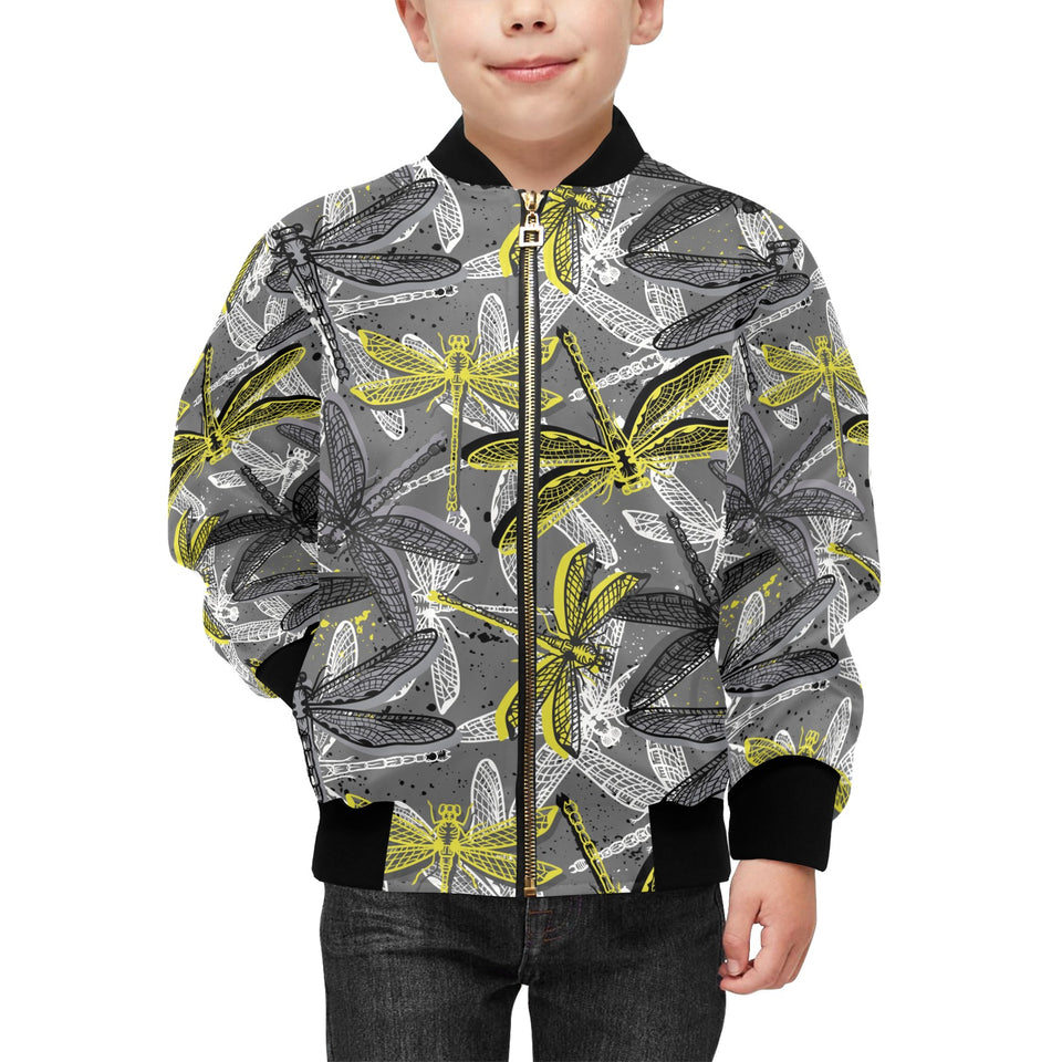 Hand drawn dragonfly pattern Kids' Boys' Girls' Bomber Jacket