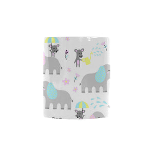 Cute elephant mouse pattern Morphing Mug Heat Changing Mug