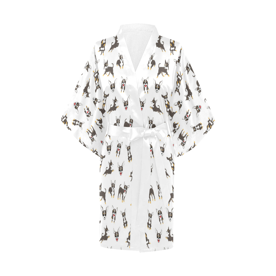 Chihuahua dog pattern Women's Short Kimono Robe