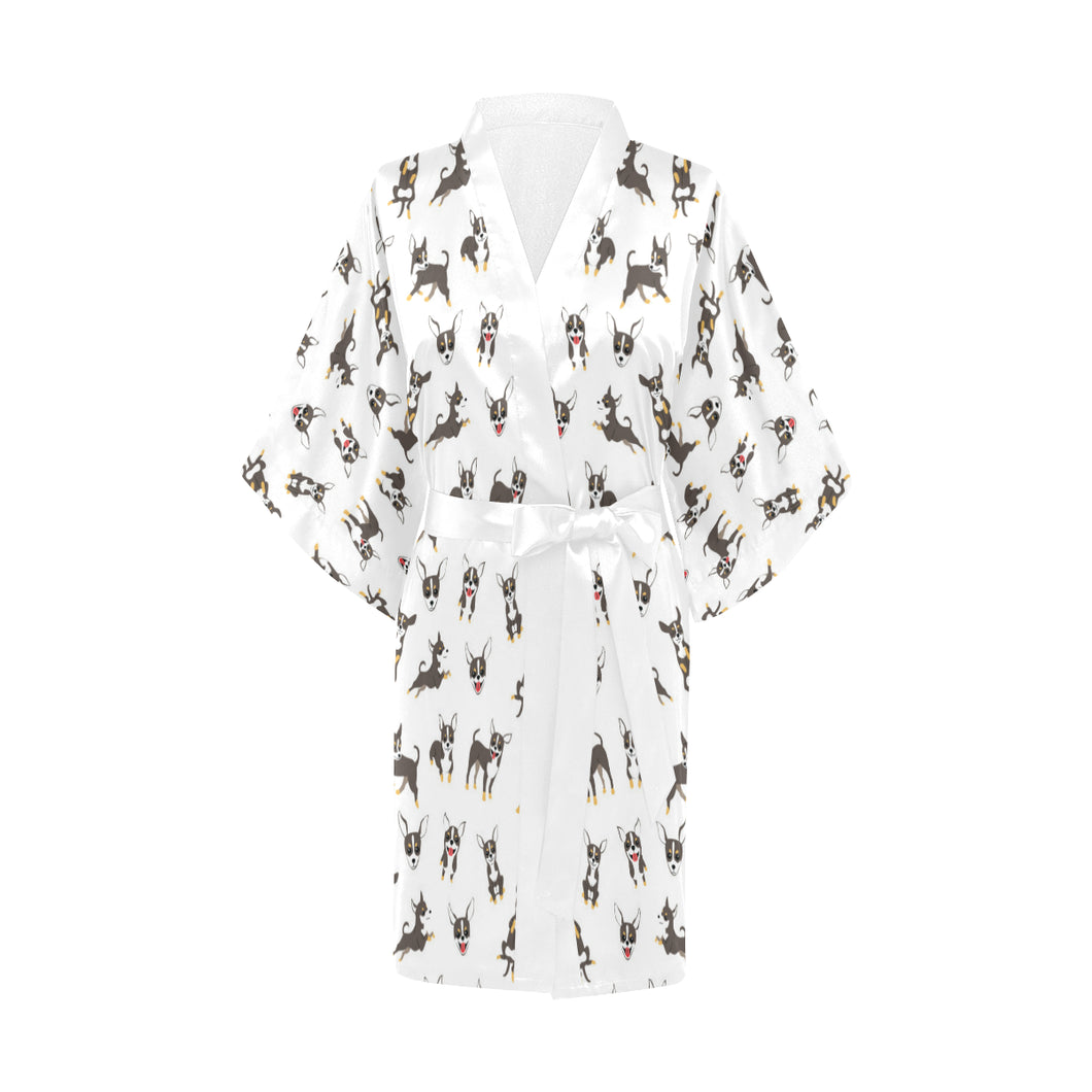 Chihuahua dog pattern Women's Short Kimono Robe