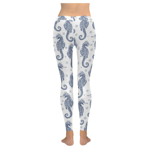 Seahorse pattern background Women's Legging Fulfilled In US