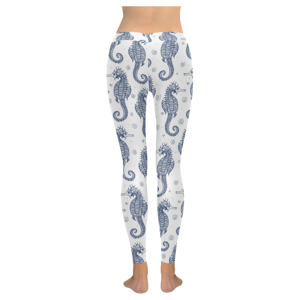 Seahorse pattern background Women's Legging Fulfilled In US