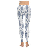 Seahorse pattern background Women's Legging Fulfilled In US