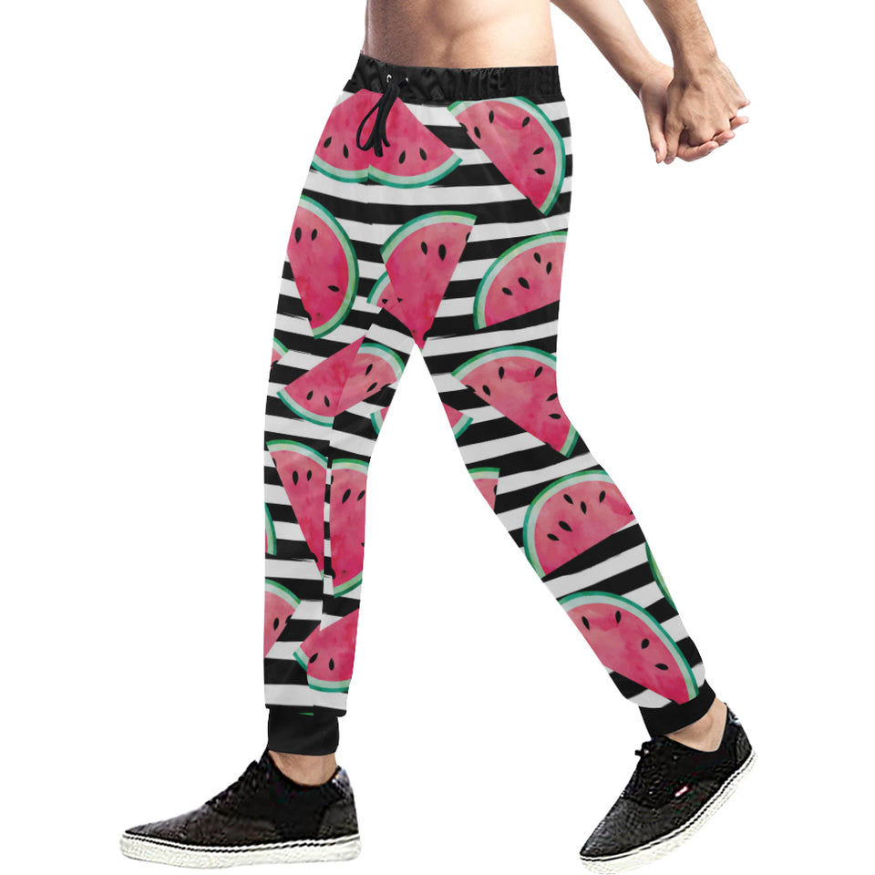 Watercolor paint textured watermelon pieces Unisex Casual Sweatpants