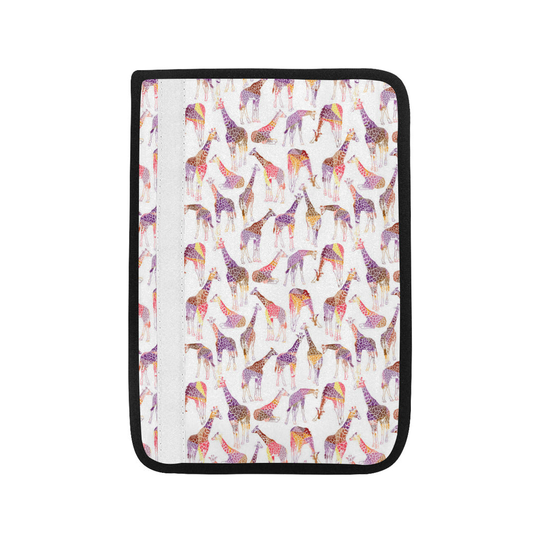 Giraffe Pattern Print Design 02 Car Seat Belt Cover