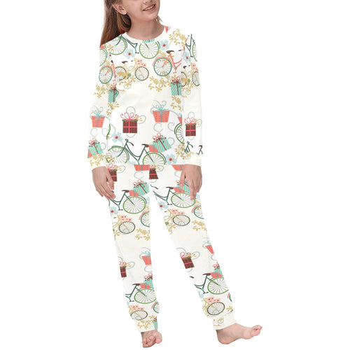 Bicycle Pattern Print Design 05 Kids' Boys' Girls' All Over Print Pajama Set