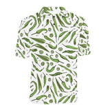Hand drawn sketch style green Chili peppers patter Men's All Over Print Polo Shirt
