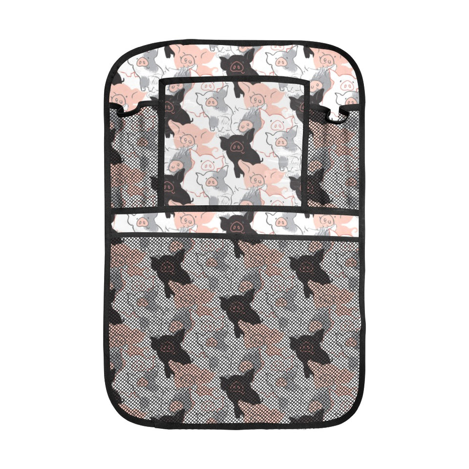 Pig Pattern Print Design 05 Car Seat Back Organizer