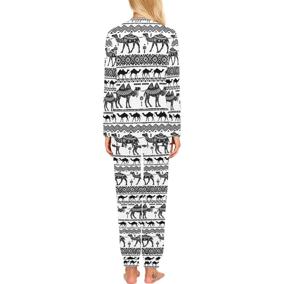 Camel polynesian tribal pattern Women's All Over Print Pajama Set