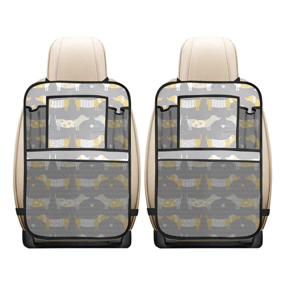 Cute dachshund dog pattern Car Seat Back Organizer