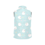White cute hamsters heart pattern Women's Padded Vest