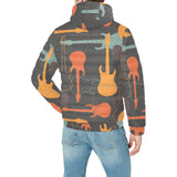 electric guitars pattern Men's Padded Hooded Jacket