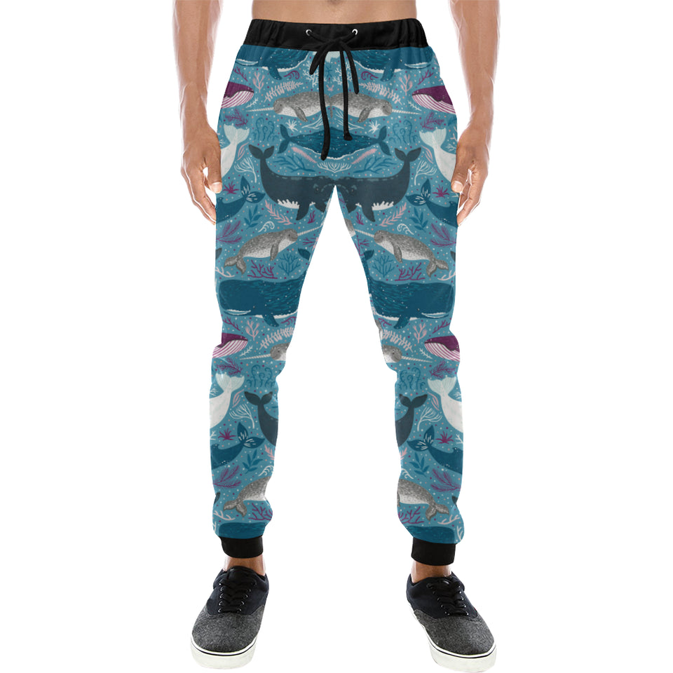 Whale design pattern Unisex Casual Sweatpants