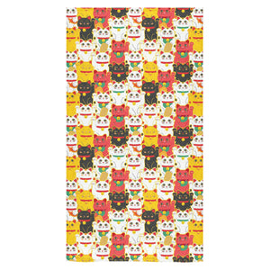 Colorful Maneki neko cat pattern Bath Towel
