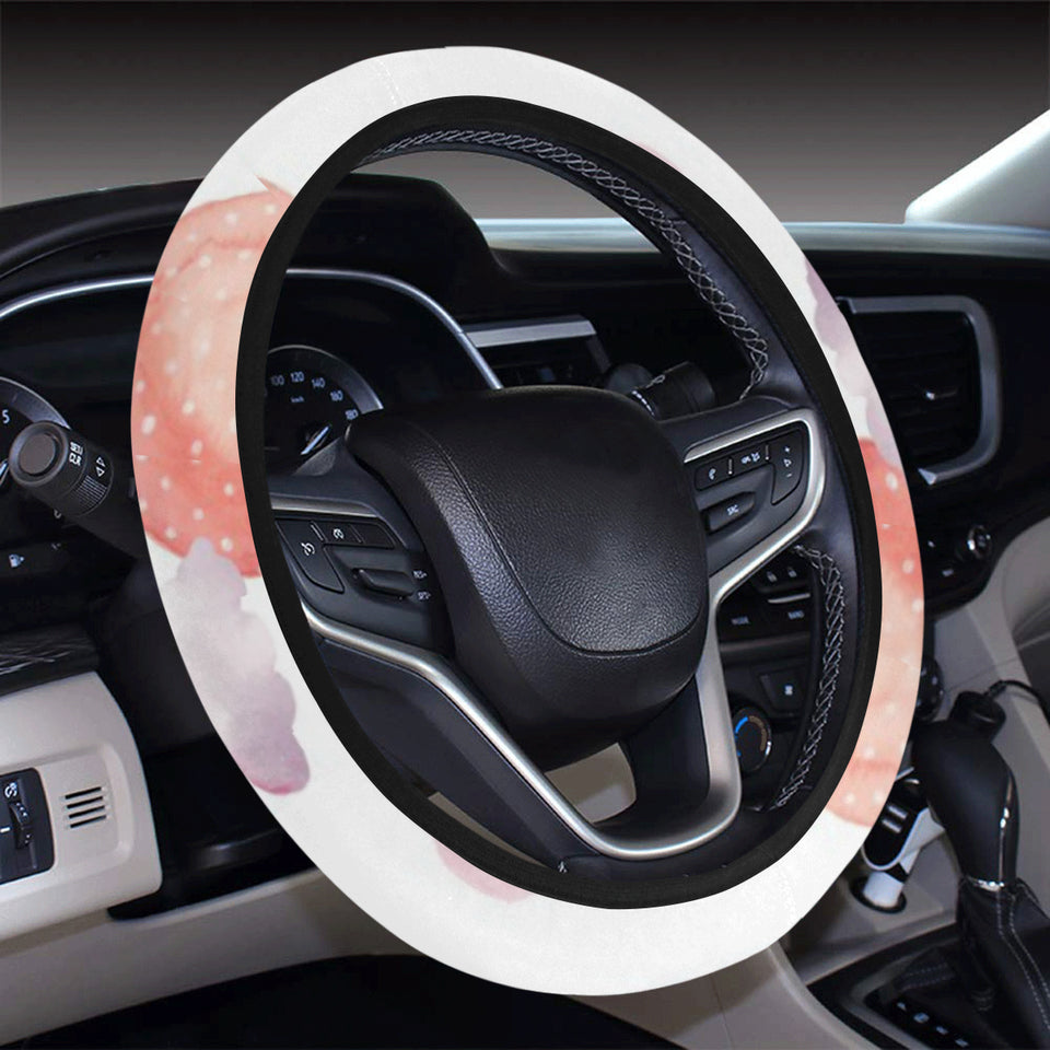 Watercolor air balloon cloud pattern Car Steering Wheel Cover