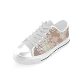 Beautiful hexagon japanese  pattern Men's Low Top Canvas Shoes White