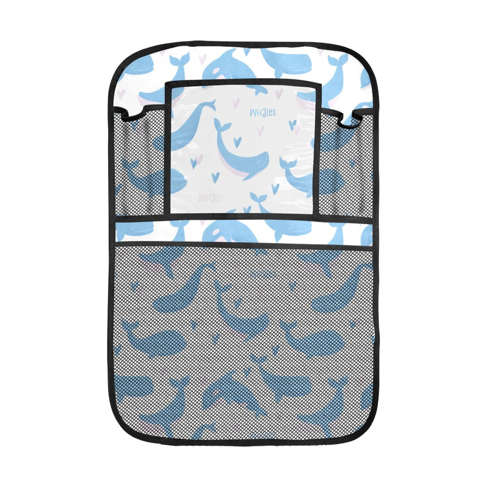 Blue whale pattern Car Seat Back Organizer