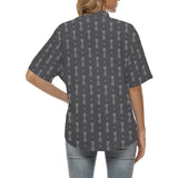Engine Piston Black Background Pattern Design 02 Women's All Over Print Hawaiian Shirt