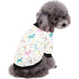 Colorful unicorn pattern All Over Print Pet Dog Round Neck Fuzzy Shirt