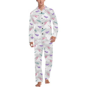 Helicopter plane pattern Men's Long Pajama Set