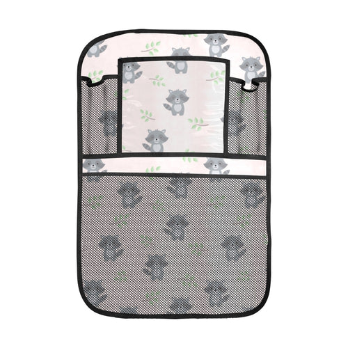 cute raccoons leaves pattern Car Seat Back Organizer