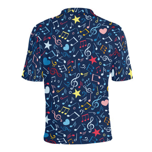Music Notes Pattern Print Design 03 Men's All Over Print Polo Shirt