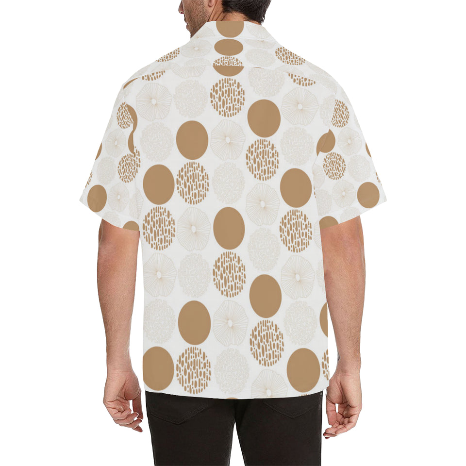 Gold Texture mushroom pattern Men's All Over Print Hawaiian Shirt