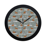 Beautiful deers Winter Christmas Elegant Black Wall Clock