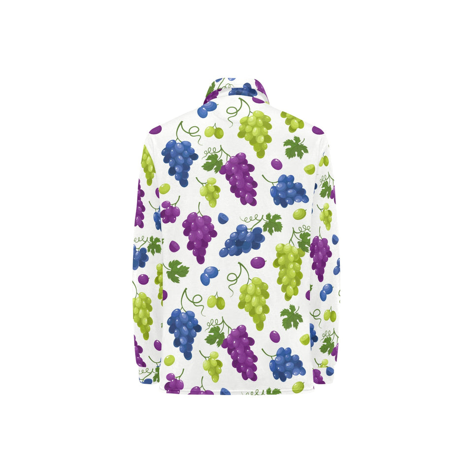 Grape pattern Women's Long Sleeve Polo Shirt