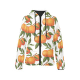 Oranges pattern background Women's Padded Hooded Jacket