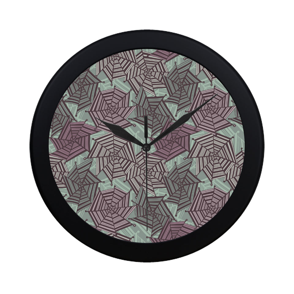 Spider web cobweb design color pattern Elegant Black Wall Clock