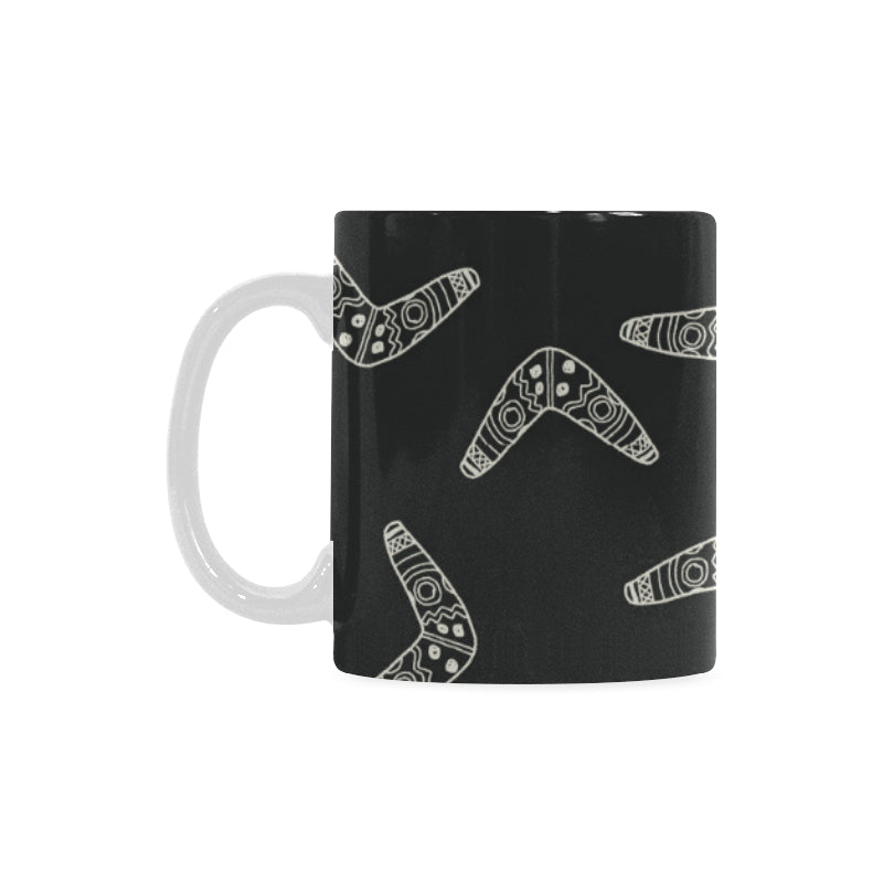 Hand drawn boomerang Australian aboriginal ornamen Classical White Mug (Fulfilled In US)