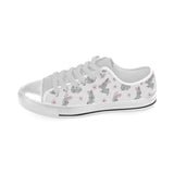 Watercolor cute rabbit pattern Men's Low Top Shoes White