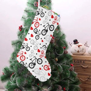 Bicycle Pattern Print Design 04 Christmas Stocking