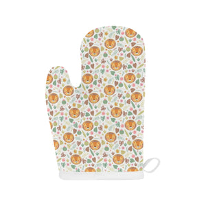 Lion Pattern Print Design 04 Heat Resistant Oven Mitts