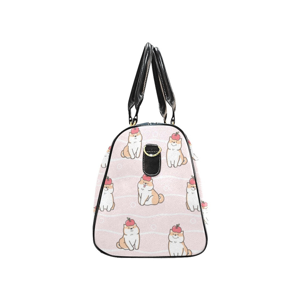 Cute Shiba Inu Dog Apple pattern Travel Bag