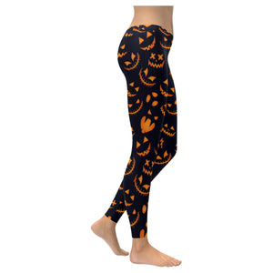 Halloween pattern Pumpkin background Women's Legging Fulfilled In US