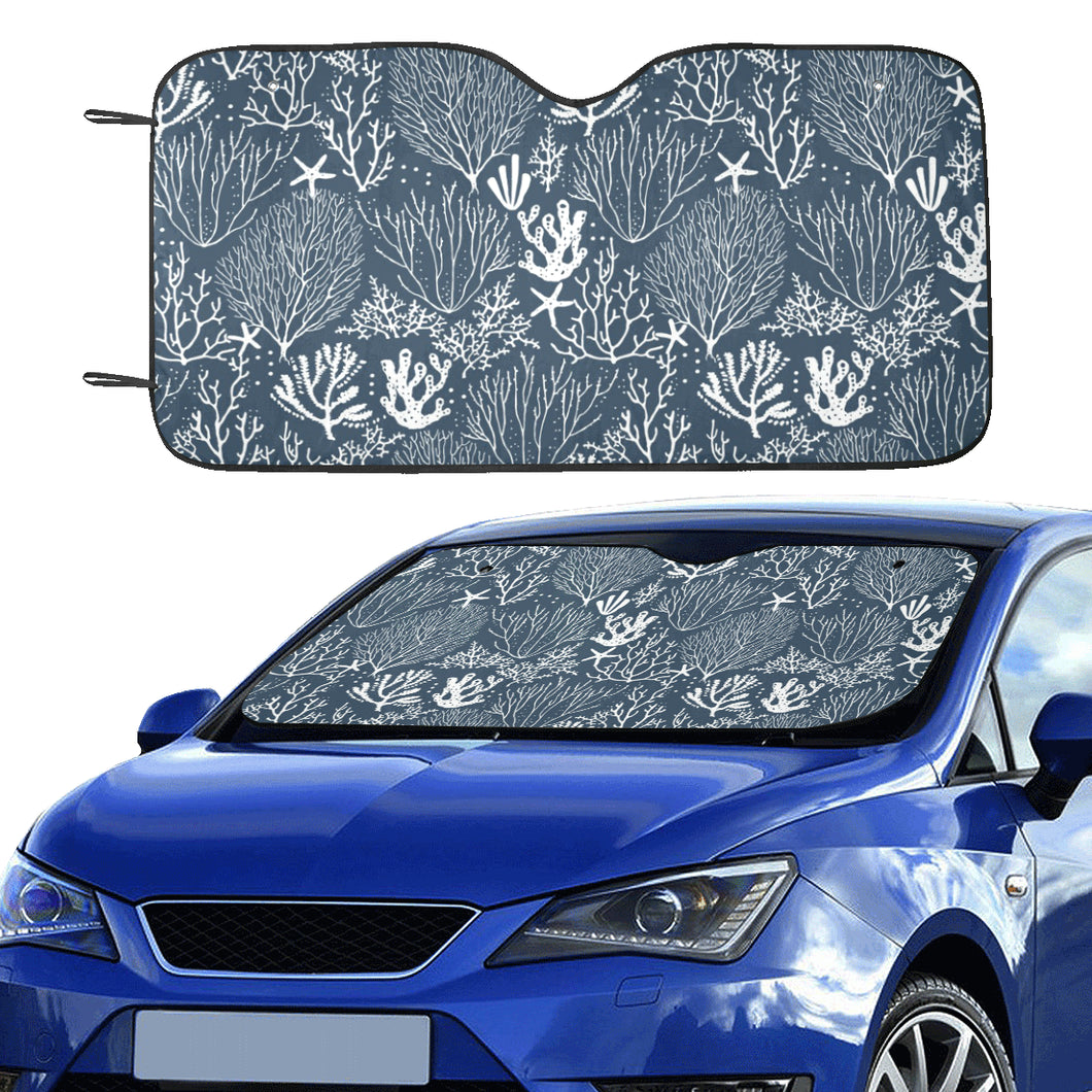 Coral Reef Pattern Print Design 05 Car Sun Shade