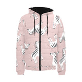 Cute zebra pattern Men's Padded Hooded Jacket