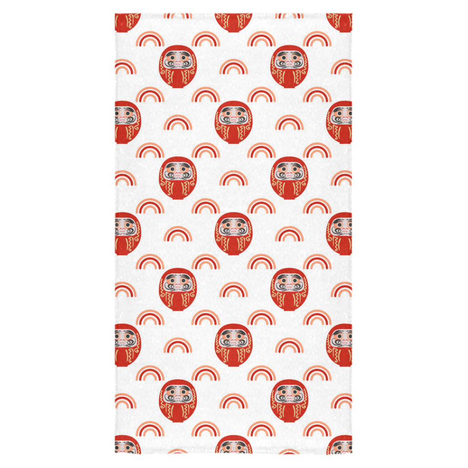 Daruma japanese wooden doll design pattern Bath Towel