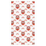Daruma japanese wooden doll design pattern Bath Towel