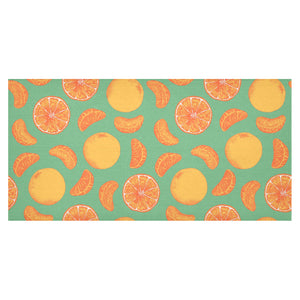 orange fruit pattern green background Tablecloth